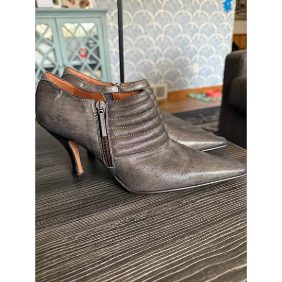 NWOT Donald J. Pliner Metallic Ankle Square Toe Booties - Picture 4 of 6